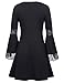 Kate Kasin Women's Casual Round Neck Loose A Line Tunic Dress Long Sleeves