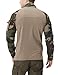 CQR Men's Combat Shirt Tactical 1/4 Zip Long Sleeve Military BDU Shirts Camo EDC Top with Pockets, Combat Shirts Woodland Olive, XX-Large