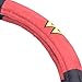 BDK Wonder Woman Velvet Grip Steering Wheel Cover - Black/Red on Smooth Velour for Cars Trucks SUVs - 15