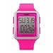 Women’s Sport Digital Watch, Big Face Square, Waterproof and Multifunctional Watch - Soft Silicone Strap - Easy-to-Read Numbers – Water and Shock Resistant (Rose red, Pink)