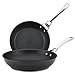 Circulon Infinite Hard Anodized Nonstick Frying Pan Set / Fry Pan Set / Hard Anodized Skillet Set - 10 Inch and 12 Inch, Black