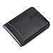 Mens Wallet Slim Leather Front Pocket Wallet Money Clip with Pull Tab Slot and RFID Blocking - Black