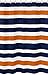 Sweet Jojo Designs Navy Blue Orange and White Kids Bathroom Fabric Bath Teen Stripe Shower Curtain