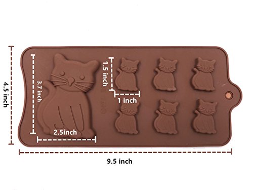 Food Grade Silicone Cake Moulds,ICASA Silicone Dog and Cat Ice Cube Mold, Candy, Jelly, Biscuits, Chocolate, Cupcake Baking Mould, Muffin Pan 2 Pcs - Thumbnail 5