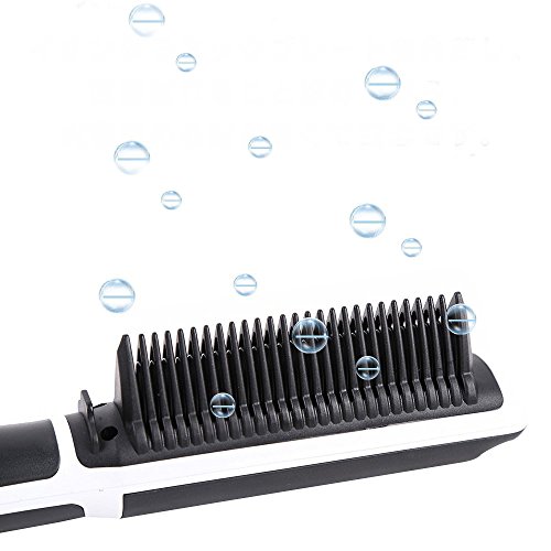 Brosse lisseur cheveux, Willdo Défriser les Cheveux Anti Scald Anti Statique Fer à lisser avec Technologie Ionique (Blanc)