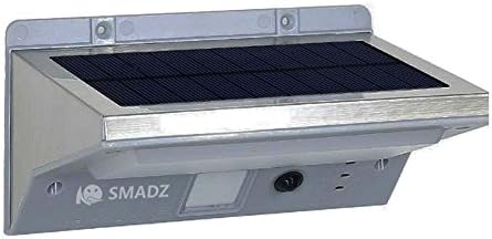 SMADZ SL73 21leds Fashion Solar Powered Garden Stainless Steel Motion Sensor Security Patio Deck Yard Garden Home Driveway Stairs Outside Wall Pathway Light (White Light)