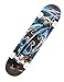 Punisher Skateboards Warrior Complete Skateboard with Concave Deck, Blue/Black, 31-Inch