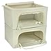 Sorbus Storage Bins with Metal Frame - Stackable & Foldable Clothes Organizer Bags - Oxford Fabric Storage Containers with Large Clear Window & Carry Handles, Bedroom Organization for Bedding & Linen