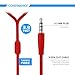 SoundPEATS in-Ear Earbud Headphones Noise Cancelling Earphones with Mic Smartphones (Dynamic Crystal Clear Sound, Metal Housing, Tangle Free Flat Cable, in-line Control) -Red