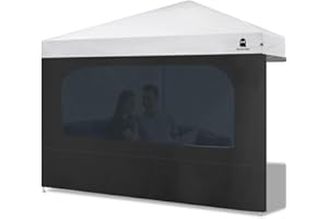 MordenApe Sunshade Sidewall with Mesh Window for 10x10 Pop Up Canopy - Straight Leg, Outdoor Instant Canopy Sidewalls, 1 Pack (10 x 10, Black with Silver Coating)