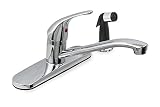 EverFlow 17382 Brass Single Lever Handle Kitchen Faucet with Side Spray Polished Chrome