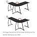 Yaheetech L-Shape Desk, Gaming Computer Home Office Desk, Modern Black Wooden Desk, 40.94