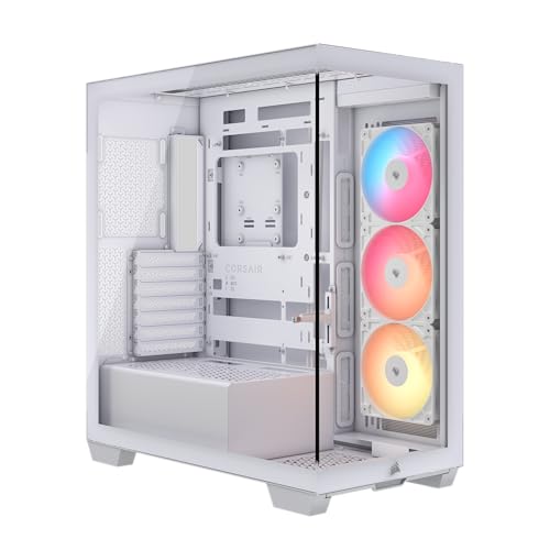 3500X RS-R ARGB Boîtier PC Mi-Tour avec Vitre Panoramique – 3 Ventilateurs RS120-R ARGB Préinstallés, Système de Fixation InfiniRail, Compatible Une Carte mère à Connexion Inversée – Blanc