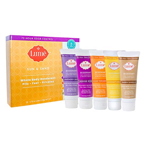 Lume Natural Deodorant 5 Pack Sampler Deodorant for Armpits and
