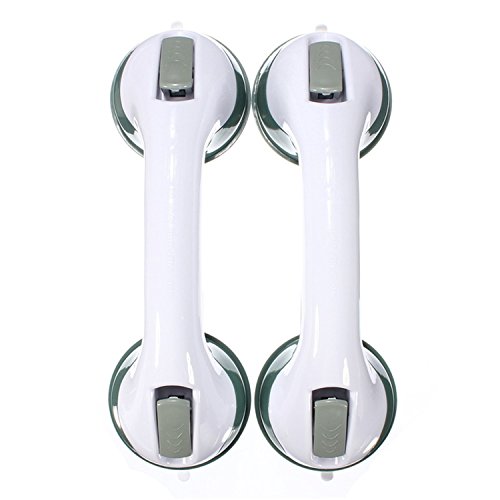 EASY BIG Balance Assist Bar Bath & Shower Handle Grab Bar, 12IN (White/Grey, 12IN/30.5CM)