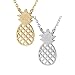 Spinningdaisy Handcrafted Brushed Metal Pineapple Necklace