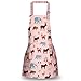 Jennice House Children Aprons, Pure Cotton Canvas Kids Aprons with Adjustable Neck Strap and Pocket Cute Pink Child Chef Aprons for Boys and Girls Cooking Baking Painting Aprons in 2 Sizes (Pink, S)