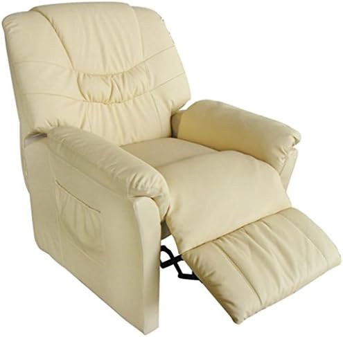 Daonanba Comfortable Electric Spa/Salon Chair Durable Artificial Leather Massage Chair Cream