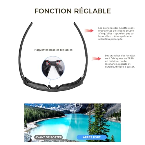 ARAS Polarized Sunglasses for Men Women Adjustable Nasal Pads TR90 Lightweight Glasses with UV400 Protection for Cycling Tennis Bike Motorcycle Fishing Hiking Lightweight