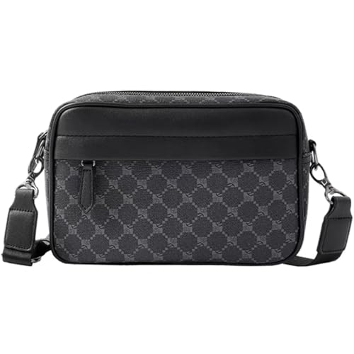 Hjkiopc Men's Shoulder Bags, Multifunctional Shoulder Bag, Vintage Shoulder Bag for Men, Business Bags, Small Waterproof Leisure Backpack, for Work, Travel (Black)