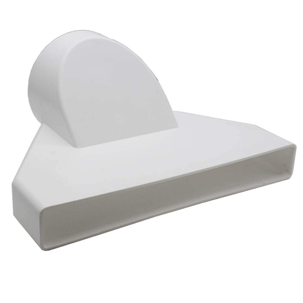 STRAIGHT 100MM ROUND FEMALE DUCT ADAPTER TO RECTANGULAR 234X29MM FLAT