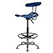 Flash Furniture Bradley Vibrant Bright Blue and Chrome Drafting Stool with Tractor Seat