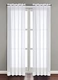 Utopia Bedding 2 Panels White Sheer Curtains, W54 X L84, Sheer Voile - White Luxurious - High Thread Window Curtains