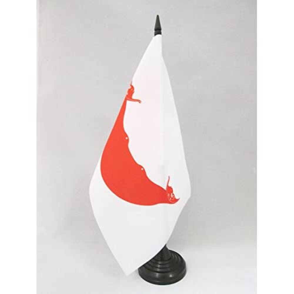 AZ FLAG Easter Island Table Flag 5'' x 8'' - Rapa Nui Office Decoration 100% Polyester 21 x 14 cm - Mini Desk Flag with Pole and Black Plastic Base
