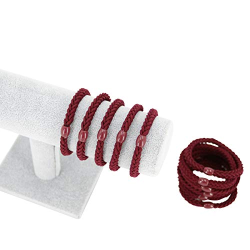 Otartu 12 Pack Ponytail Holder, Atlantic, Exceptionally Secure with Gentle Hold (red)