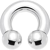 2 Gauge Internally Threaded Horseshoe Circular Barbell 1/2