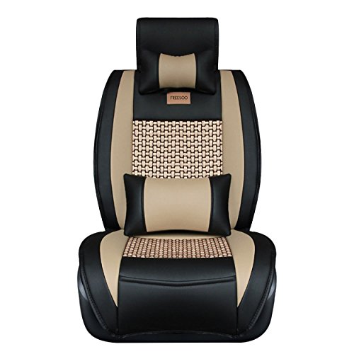 FREESOO Car Seat Covers Full Set, PU Leather Car Seat Covers for 5