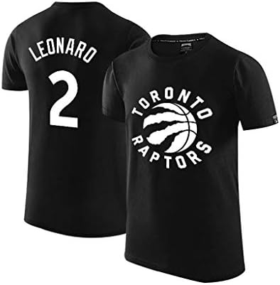 Toronto Raptors Men Short Sleeved T-Shirts, 2# Kawhi Leonard Basketball Training Running Fit Tops Sport Men's Fitness T Shirt Black