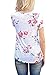 Women Short Sleeve Round Neck Floral Printed Flower Blouse Casual Loose Tops T Shirt Large Size White