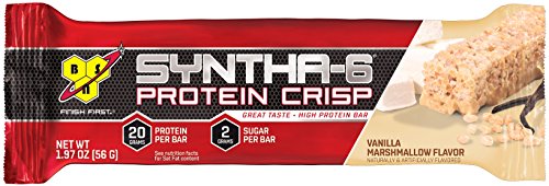 BSN Protein Crisp Bar by Syntha-6, Vanilla Marshmallow, 12 Count (Packaging may vary)