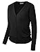 BIADANI Women Button Down Long Sleeve Soft V-Neck Cardigan Sweater Black Small