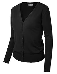 BIADANI Women Button Down Long Sleeve Basic Soft Knit Cardigan Sweater