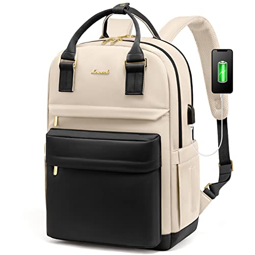 LOVEVOOK 15,6 Zoll Laptop Rucksack Schulrucksack Mädchen Teenager Rucksack Damen mit Laptopfach, Wasserdichter Schultasche Daypack für Schule Uni Reis
