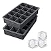 Tovolo Silicone Ice Cube Tray Charcoal Gray Pack of 2 BPA Free Ice Tray Mold for Coffee Drinks Cocktails, Dishwasher Safe Easy Release Perfect 1 Inch Cube Ice Tray for Whiskey Bourbon Spirits