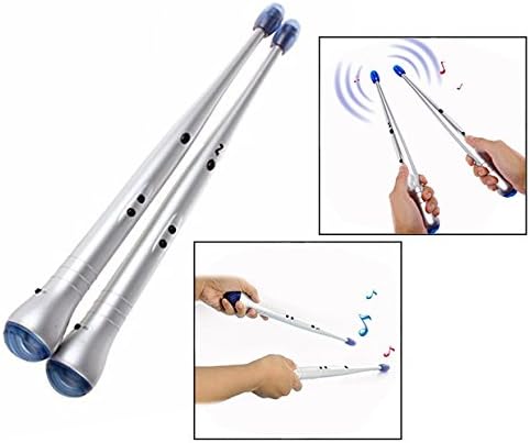 OFKPO 1 Pair Electronic Rhythm Drum Sticks, Musical Instrument. Air Drumstick for Aged 14 or above, Silver