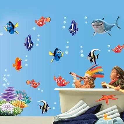 CMSPO Fondos Marinos Burbuja Nemo Etiqueta de La Pared Etiqueta de La