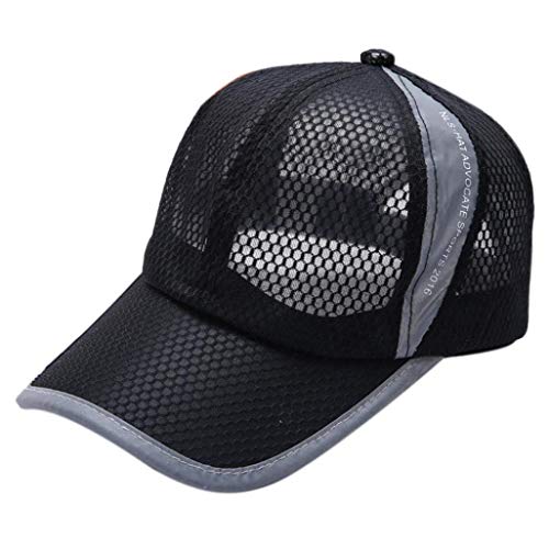 Voberry Men and Women Snapback Baseball Cap Outdoor Sports Mesh Hat (Black 1) - Thumbnail 2