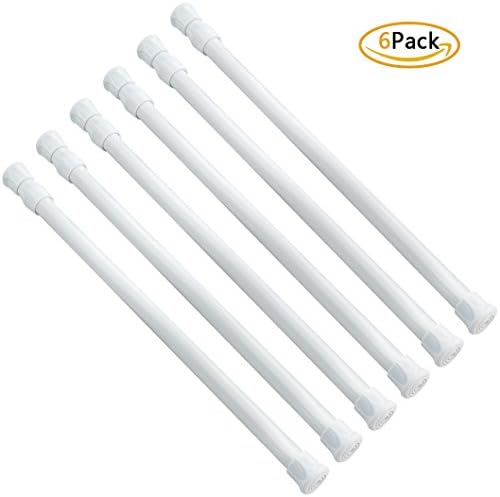 haotech Tension Rods Cupboard Bars Tensions Rod Spring Rod Curtain Rod 11.8 to 20.2 Extendable Width Spring Tension Rods Fit In the Spaces To Stay Up Steel Adjustable Length
