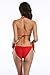 SHEKINI Women's Triangle Bikini Set Halter Sexy Bathing Suits String Low Waisted Two Piece Swimsuit(Rose red, Large)