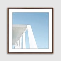 Framed Canvas Wall Art Geometric Building Canvas Prints Home Artwork Decoration for Living Room,Bedroom - 16x16 inches