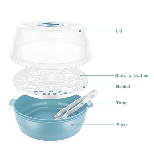 GOLOHO Baby Bottle Microwave Steam Sterilizer - Fit 6 Baby Bottles - Thumbnail 2