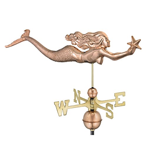 Good Directions Mermaid with Starfish Weathervane, Pure Copper