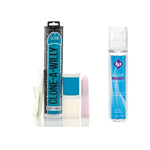 Clone-a-Willy-Vibe - Neon - Blue+ Lube-Authentic-(Glow-in-The-Dark kit Trade Mark)