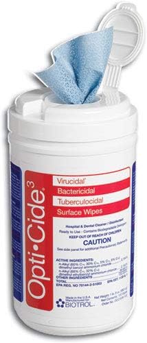 BIO Opti-Cide 3 Surface Disinfectant Wipes 6"x10" Can/100