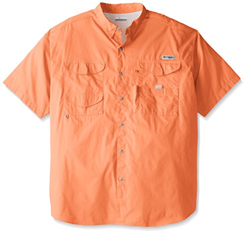 Columbia Men's Bonehead Short Sleeve Shirt, Bright Peach, Small