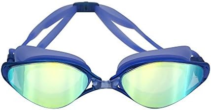 iGopeaks UV Swimming Goggles - Mirror Coated Lenses - No Leaking - Anti-Fog - Shatterproof - UV Protection - Triathlon Swim Gear for Adult Sphere Men Women Youth - Blue